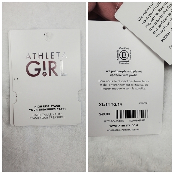 Athleta Girl Truth Be Told Fitted High-rise Capri Teal Legging Size XL/14 - Picture 11 of 12